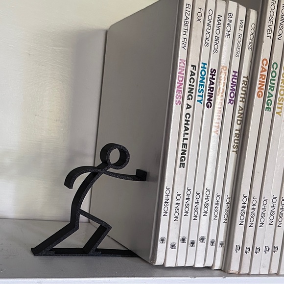 Super Stickman Bookend, Thin Version; Fun, Cute, Conversation Piece; 3D Print - Picture 5 of 5